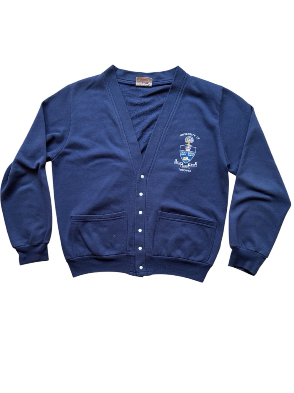 Vintage Women's Navy University of Toronto Sweatshirt Size Medium Made in Canada